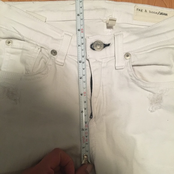 Rag & Bone white distressed zipper capri jeans - Picture 8 of 10